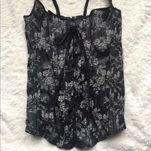 Fredrick’s of Hollywood Corset & Silk Garter